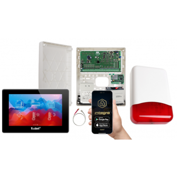 ZESTAW ALARMOWY SATEL INTEGRA 64 + INT-TSH2-B + OPU-3P + AWT682 + 17Ah + INT-GSM LTE + SYRENA TI700